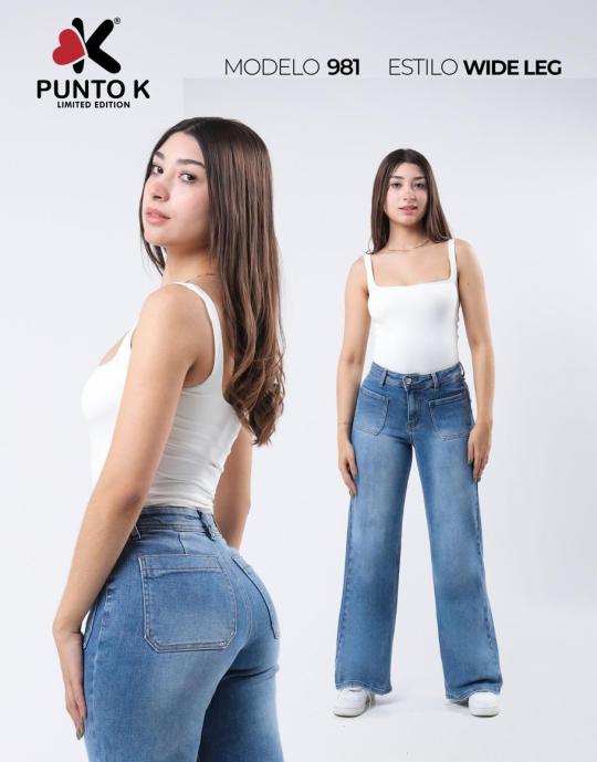 PUNTO K MOD-981 PAQUETE 12 PIEZAS $329 LA PZA (1 en talla 1, 1 en talla 3, 2 talla 5, 2 talla 7, 2 talla 9, 2 talla 11, un talla 13 y un talla 15)JEANS STRAIGHT WIDE PREMIUM, COMODIDAD ABSOLUTA