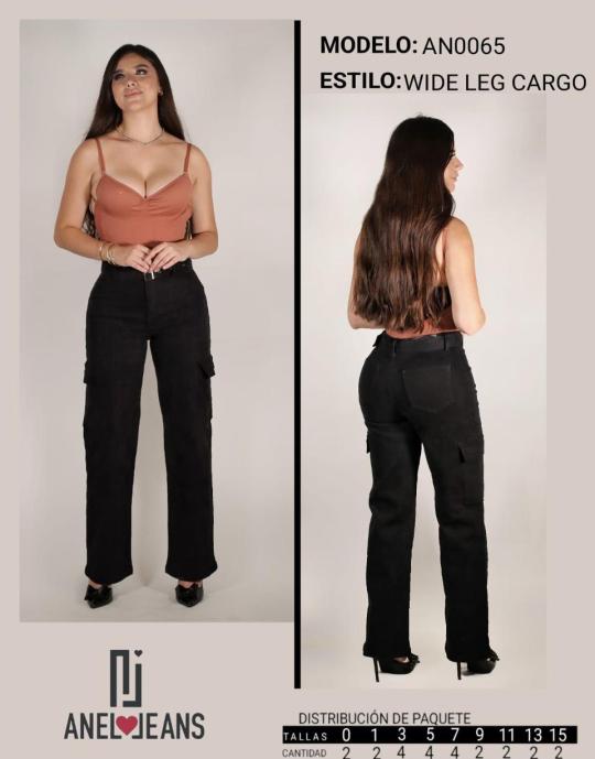 JEANS CARGO ANEL MOD-0065 PAQUETE 12 PIEZAS $329 LA PZA (1 en talla 0, 1 en talla 1, 2 talla 3, 2 talla 5, 2 talla 7, 1 talla 9, 1 talla 11, 1 talla 13 Y 1 talla 15)