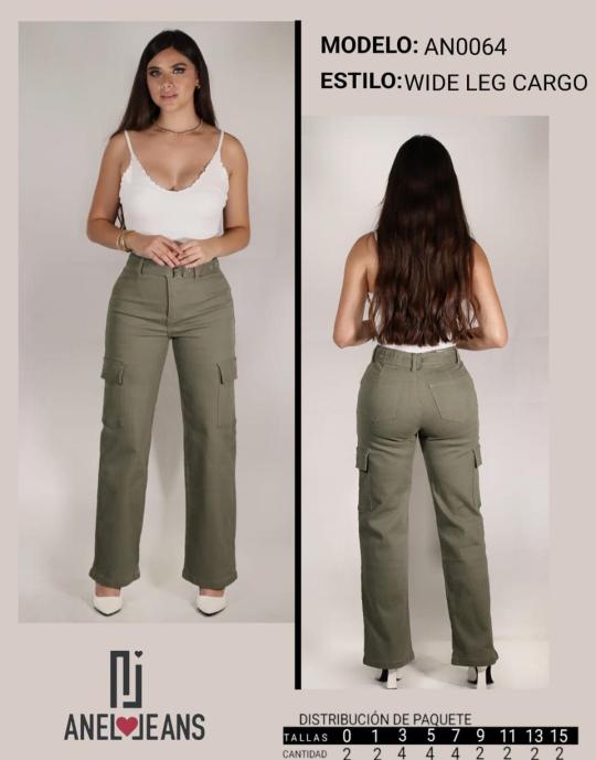 JEANS CARGO ANEL MOD-0064 PAQUETE 12 PIEZAS $329 LA PZA (1 en talla 0, 1 en talla 1, 2 talla 3, 2 talla 5, 2 talla 7, 1 talla 9, 1 talla 11, 1 talla 13 Y 1 talla 15)